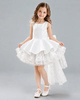 Ivory A-line Girls Formal Dresses Front