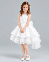 Ivory A-line Girls Formal Dresses Pose