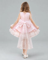 Pink A-line Girls Formal Dresses Back