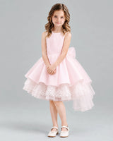 Pink A-line Girls Formal Dresses Pose