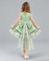 Sage Green A-line Girls Formal Dresses Back