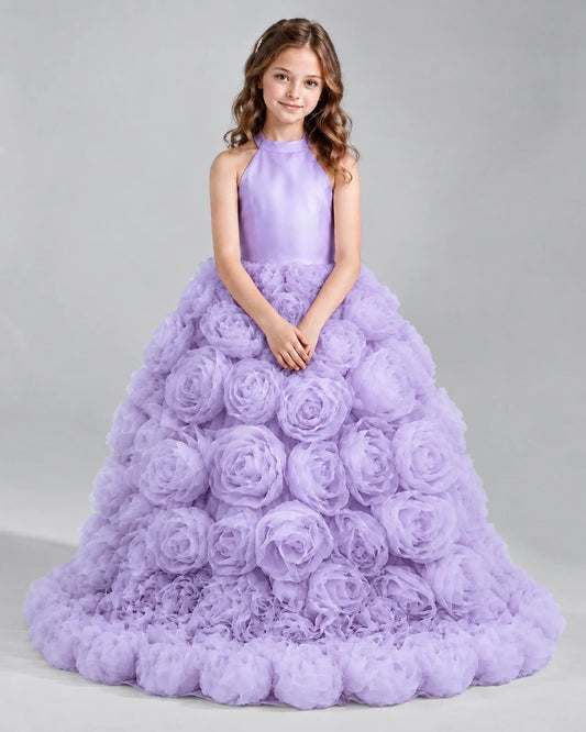 Lavender Ball Gown Girls Pageant Dresses Front