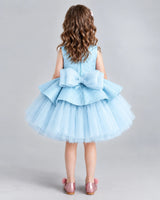 Baby Blue Ball Gown Girls Formal Dresses Back