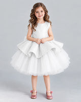 Ivory Ball Gown Girls Formal Dresses Front