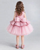 Pink Ball Gown Girls Formal Dresses Back