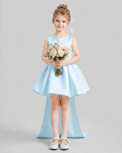 Baby Blue Flared Girls Formal Dresses Pose
