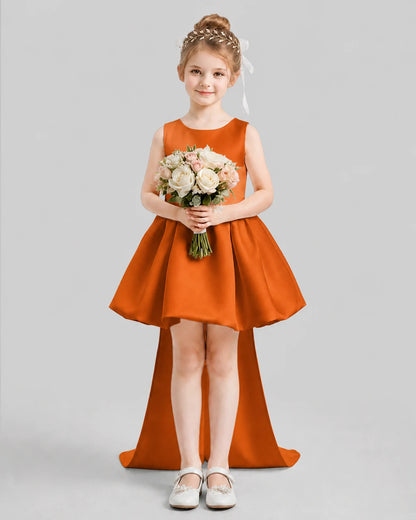 Burnt Orange Flared Girls Formal Dresses Pose