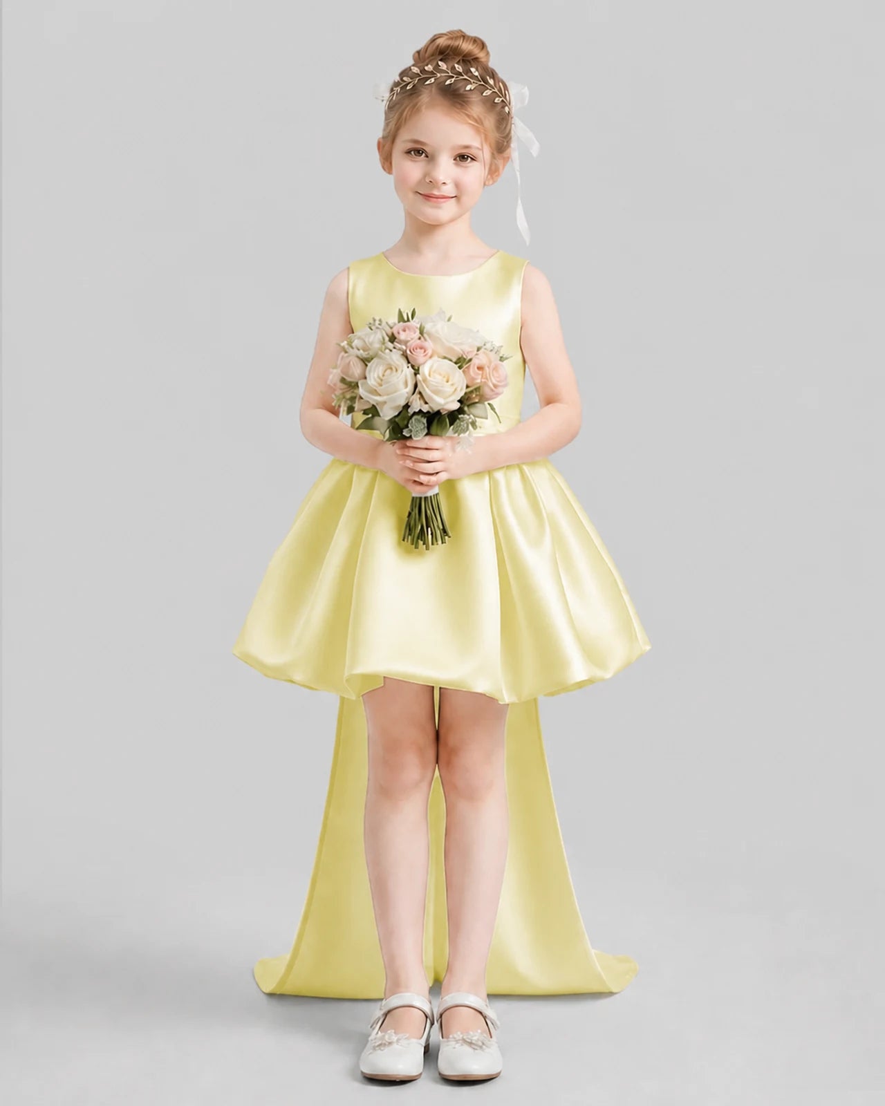 Daffodil Flared Girls Formal Dresses Pose