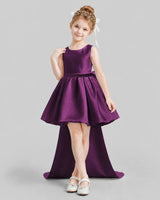 Grape Flared Girls Formal Dresses Front