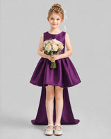 Grape Flared Girls Formal Dresses Pose