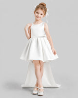 Ivory Flared Girls Formal Dresses Front