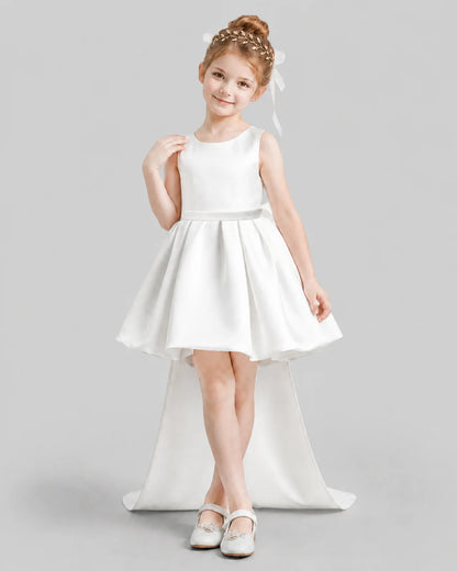 Ivory Flared Girls Formal Dresses Front