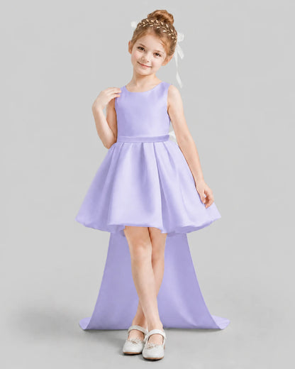 Lavender Flared Girls Formal Dresses Front