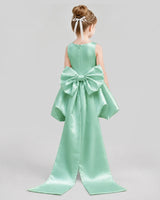 Mint Green Flared Girls Formal Dresses Back