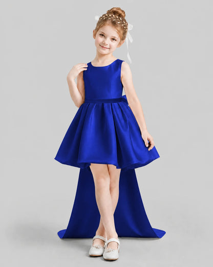 Royal Blue Flared Girls Formal Dresses Front