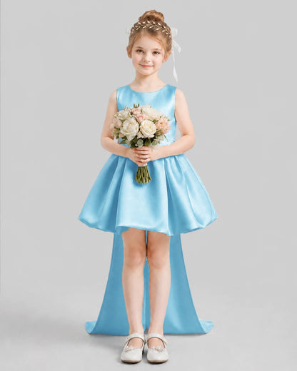 Sky Blue Flared Girls Formal Dresses Pose