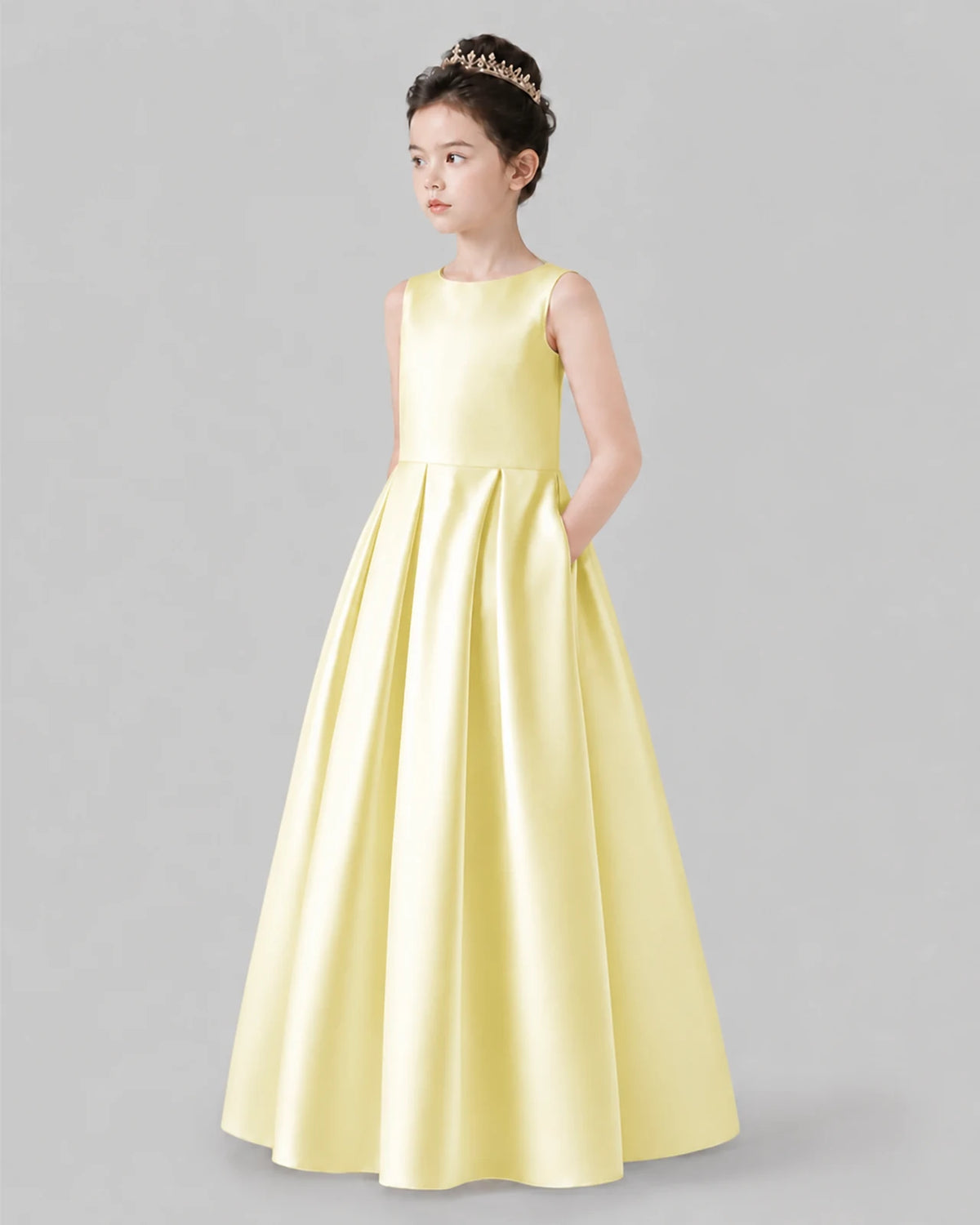 Daffodil A-line Girls Formal Dresses Pose