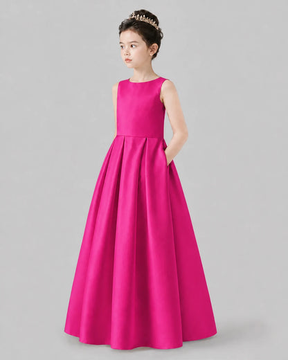 Hot Pink A-line Girls Formal Dresses Pose