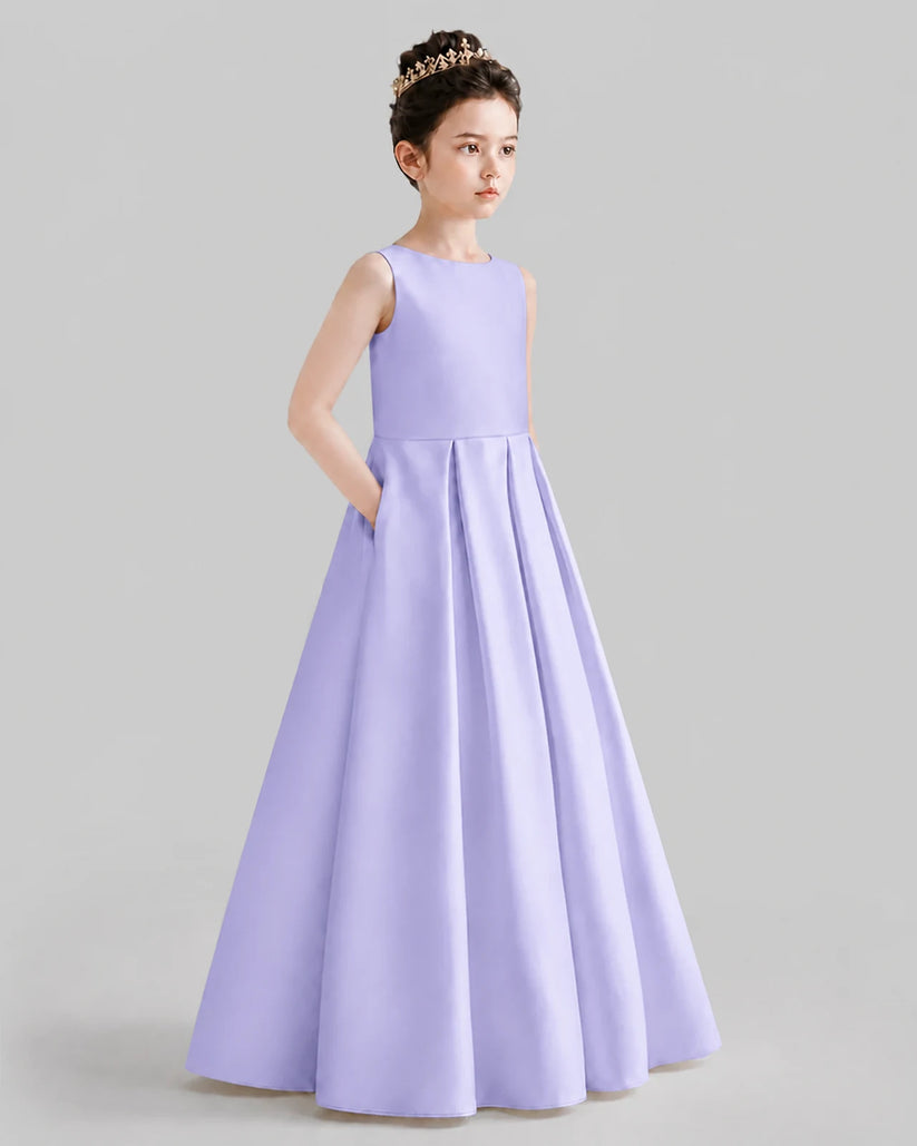 Lavender A-line Girls Formal Dresses Front