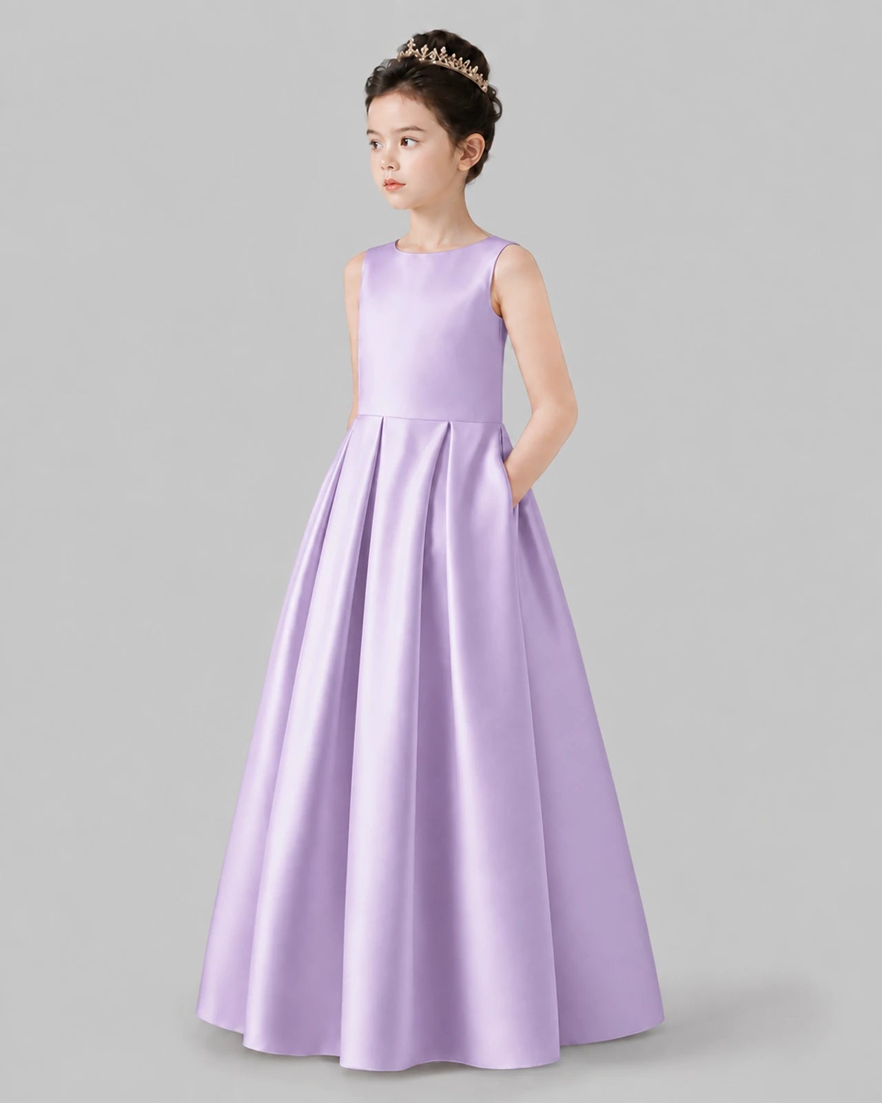 Lilac A-line Girls Formal Dresses Pose