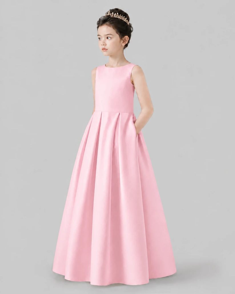 Pink A-line Girls Formal Dresses Pose