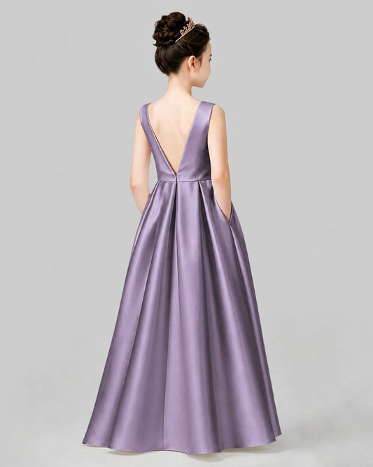 Wisteria A-line Girls Formal Dresses Back