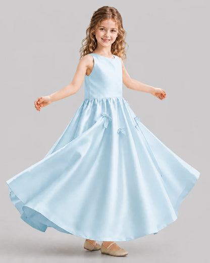 Baby Blue A-line Girls Formal Dresses Front