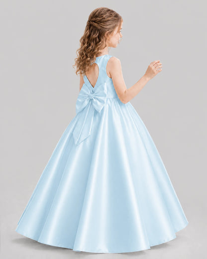 Baby Blue A-line Girls Formal Dresses Pose