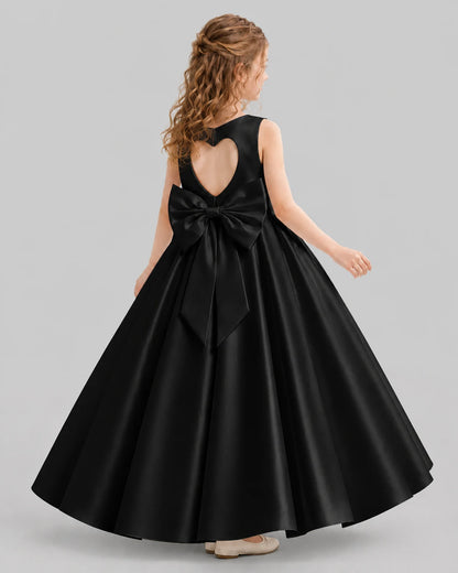 Black A-line Girls Formal Dresses Back
