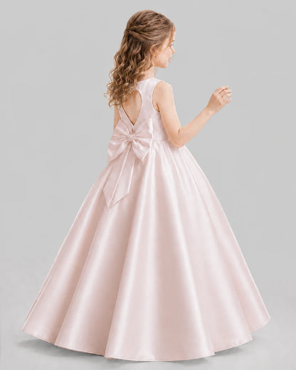 Blush Pink A-line Girls Formal Dresses Pose
