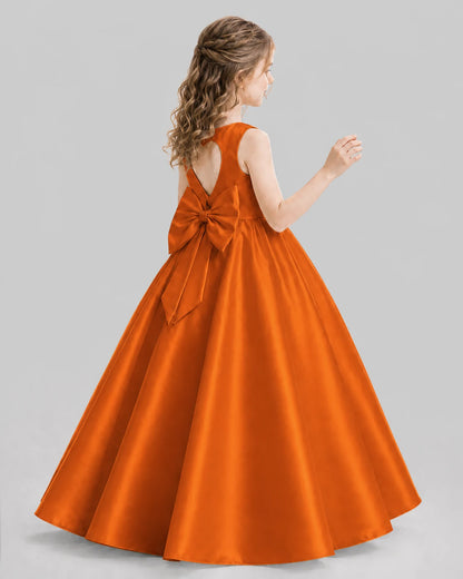 Burnt Orange A-line Girls Formal Dresses Pose