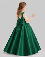 Dark Green A-line Girls Formal Dresses Pose