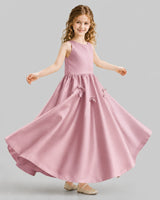 Dusty Rose A-line Girls Formal Dresses Front