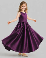 Grape A-line Girls Formal Dresses Front