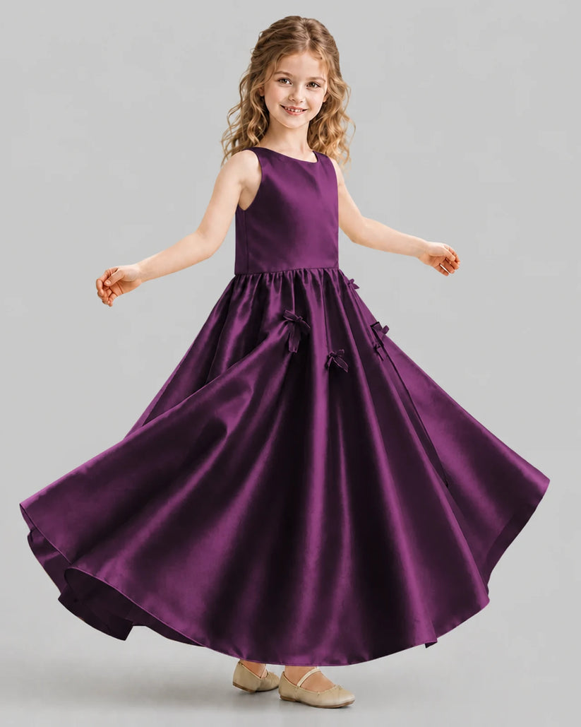 Grape A-line Girls Formal Dresses Front