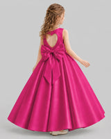 Hot Pink A-line Girls Formal Dresses Back