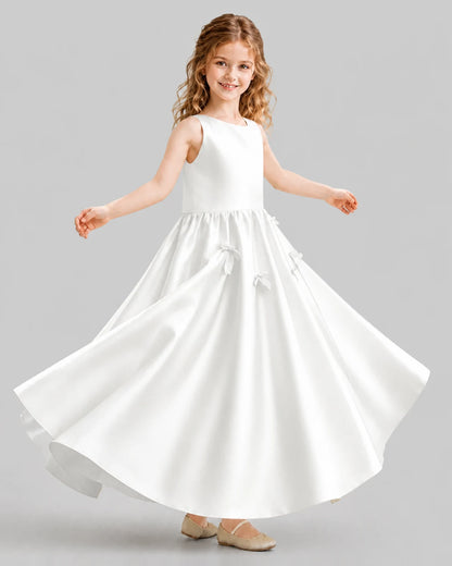 Ivory A-line Girls Formal Dresses Front