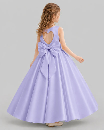 Lavender A-line Girls Formal Dresses Back