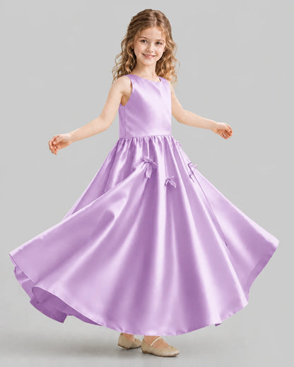 Lilac A-line Girls Formal Dresses Front