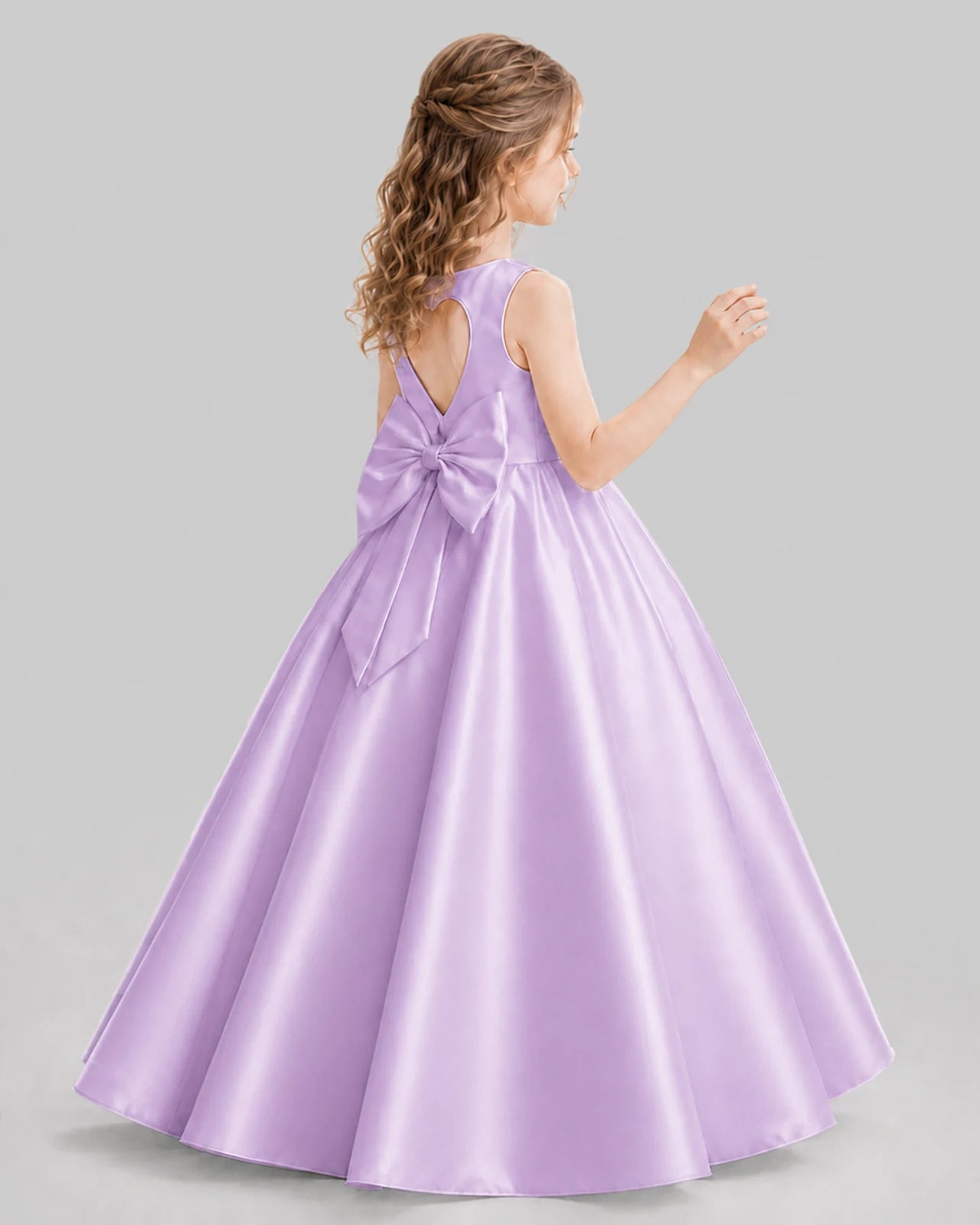 Lilac A-line Girls Formal Dresses Pose