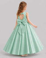 Mint Green A-line Girls Formal Dresses Back