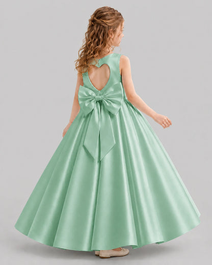 Mint Green A-line Girls Formal Dresses Back