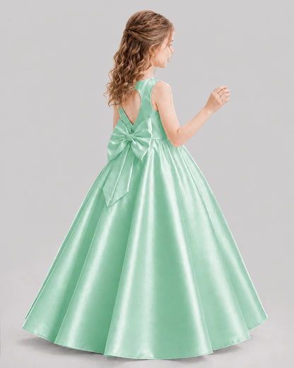 Mint Green A-line Girls Formal Dresses Pose