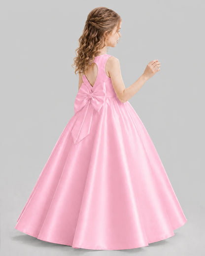 Pink A-line Girls Formal Dresses Pose