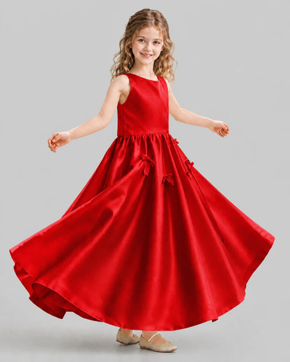 Red A-line Girls Formal Dresses Front
