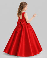 Red A-line Girls Formal Dresses Pose