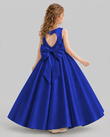 Royal Blue A-line Girls Formal Dresses Back