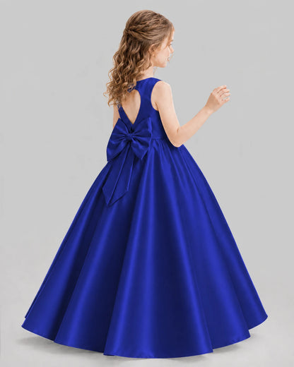 Royal Blue A-line Girls Formal Dresses Pose
