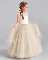 Champagne Ball Gown Flower Girl Dresses Side
