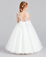Ivory Ball Gown Flower Girl Dresses Back